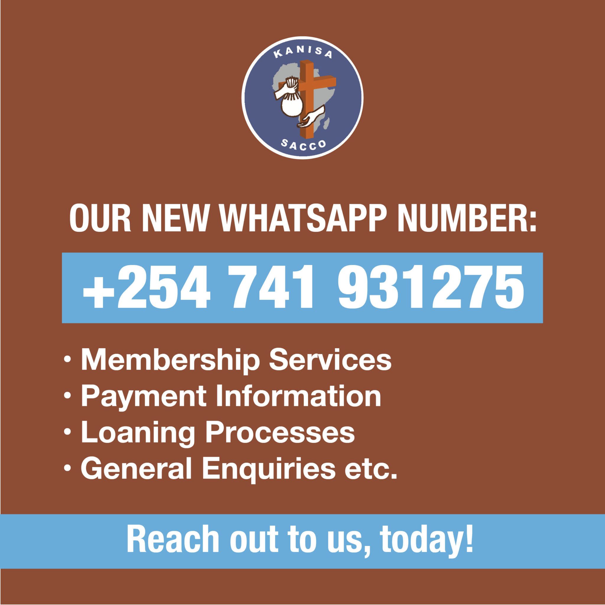 New WhatsApp Number Kanisa SACCO